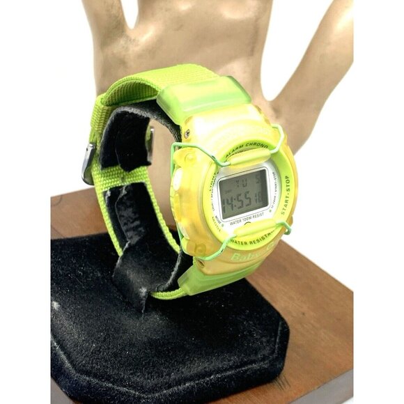 Casio Women's Watch Baby-G BG-301 Quartz Digital Yellow Green Vintage 1455 39mm - Picture 2 of 14